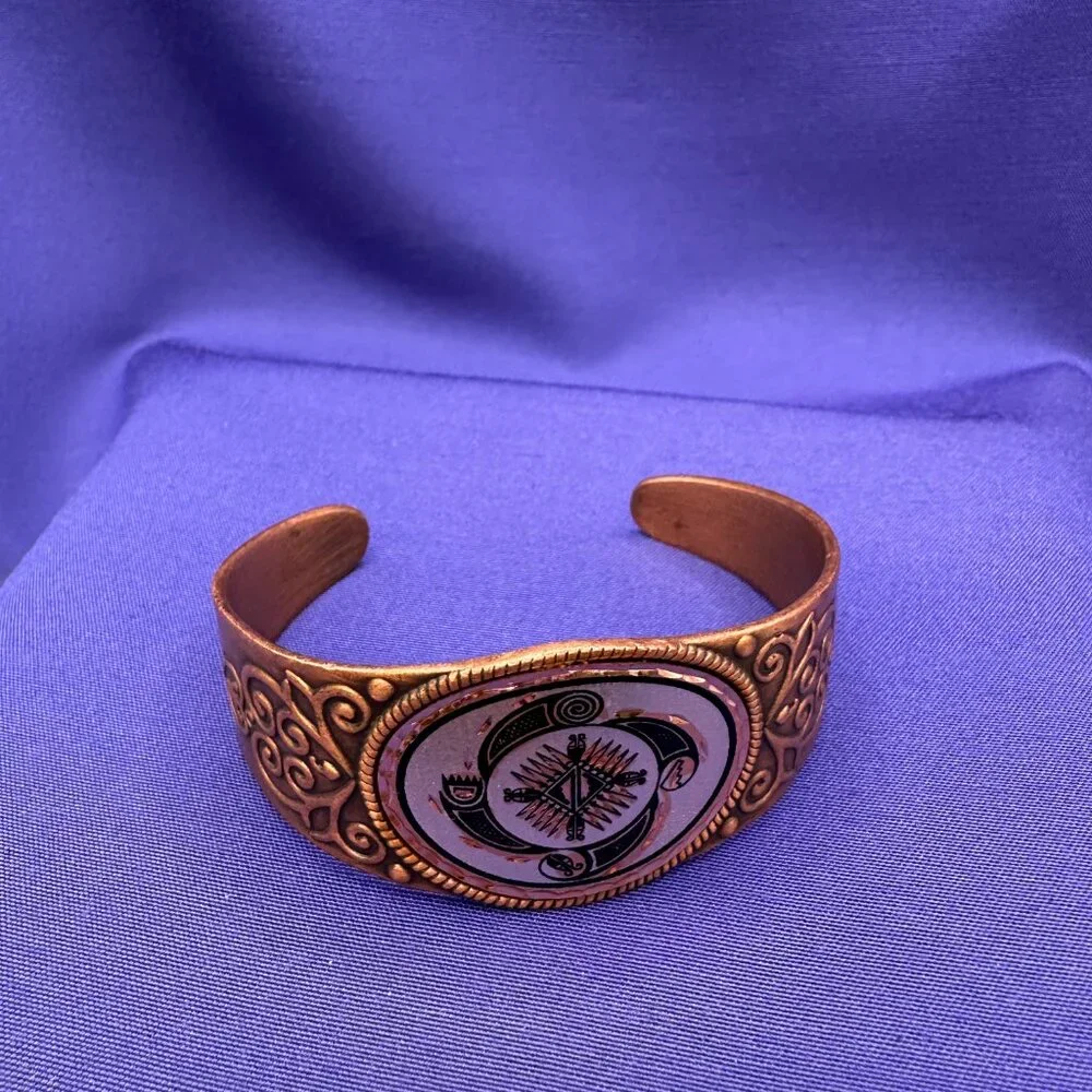 Southwest Copper “4 Elements” Cuff Bracelet - Picture 3 of 14